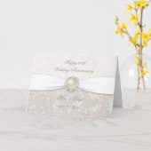 Damask 30. Hochzeitstag Grußkarte Karte (Gelbe Blume)