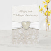 Damask 30. Hochzeitstag Grußkarte Karte (Gelbe Blume)