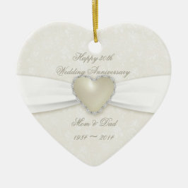 Damask 30. Hochzeitstag Keramikornament