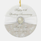 Damask 30. Hochzeitstag Keramikornament (Hinten)