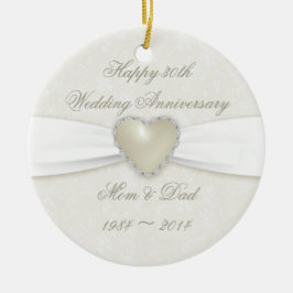 Damask 30. Hochzeitstag Keramikornament