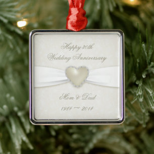 Damask 30. Hochzeitstag Silbernes Ornament