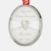 Damask 30. Hochzeitstag Silbernes Ornament (Links)