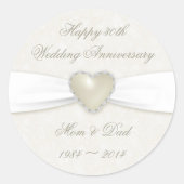 Damask 30. Hochzeitsticker Runder Aufkleber (Vorderseite)