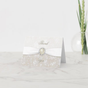 Damask 30th Wedding Anniversary Thank You Card Dankeskarte