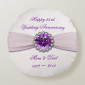 Damask 33. Hochzeit Jubiläum Runde Kissen (Vorderseite)