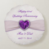 Damask 33. Hochzeit Jubiläum Runde Kissen (Rückseite)