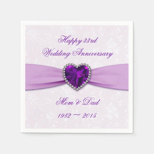 Damask 33. Hochzeitspapier Napkins Serviette (Vorderseite)