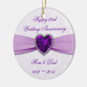 Damask 33. Hochzeitstag Keramik Ornament (Links)