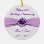 Damask 33. Hochzeitstag Keramik Ornament (Vorne)