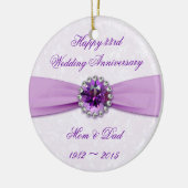Damask 33. Hochzeitstag Keramik Ornament (Links)