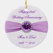 Damask 33. Hochzeitstag Keramik Ornament (Hinten)