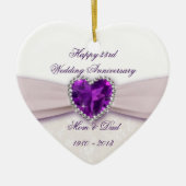 Damask 33. Hochzeitstag Keramikornament (Vorne)