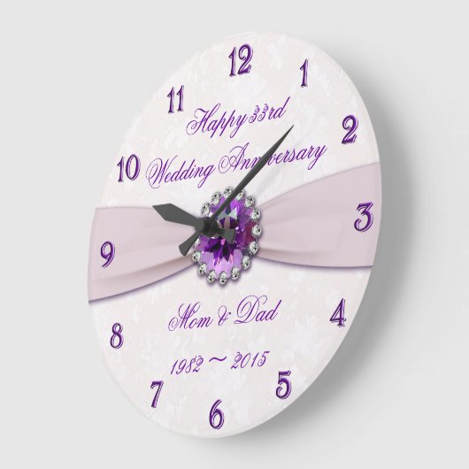 Damask 33. Hochzeitstag Mauer Uhr (Winkel)