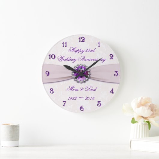 Damask 33. Hochzeitstag Mauer Uhr (Zuhause)
