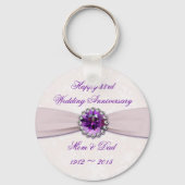 Damask 33. Wedding Anniversary Key Chain Schlüsselanhänger (Vorderseite)