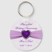 Damask 33. Wedding Anniversary Key Chain Schlüsselanhänger (Vorderseite)