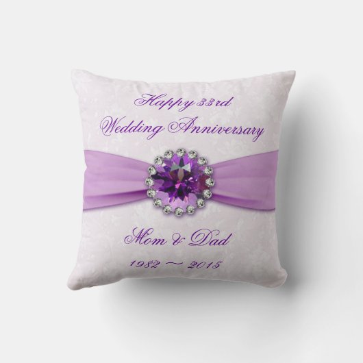 Damask 33. Wedding Anniversary Throw Kissen (Rückseite)