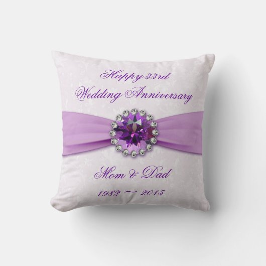 Damask 33. Wedding Anniversary Throw Kissen (Vorderseite)