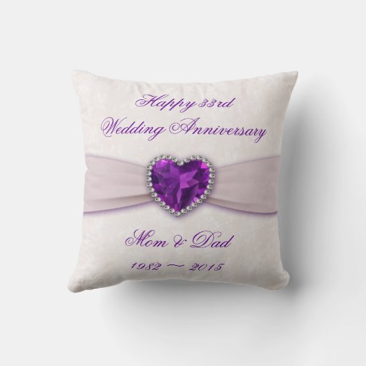 Damask 33. Wedding Anniversary Throw Kissen (Rückseite)