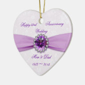 Damask 33rd Wedding Anniversary Heart Ornament (Links)