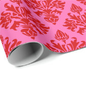 Damask #3 DIY Colors Hot Pink Red Geschenkpapier (Rolleneckpunkt)