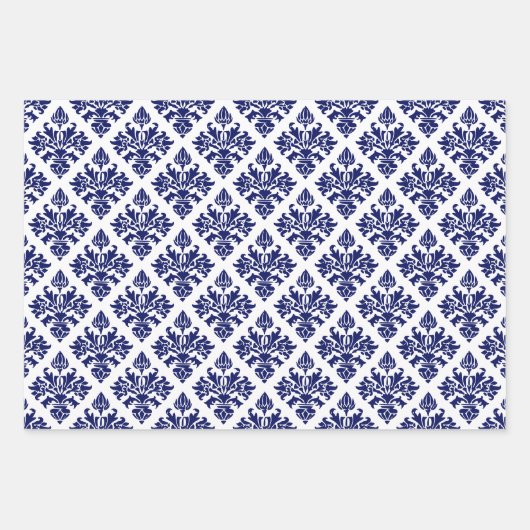 Damask #3 DIY Muster und Hintergrundfarben Geschenkpapier Set (Vorderseite 3)