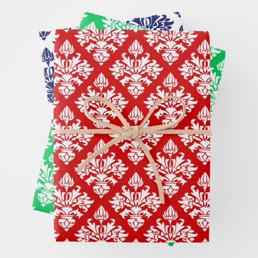 Damask #3 DIY Muster und Hintergrundfarben Geschenkpapier Set (Beispiel)