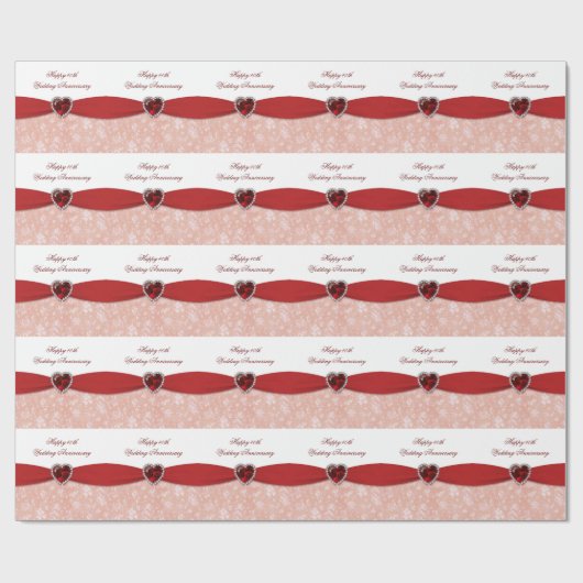 Damask 40. Hochzeitsszenario Geschenkpapier (Flach)