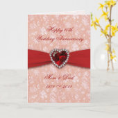 Damask 40. Hochzeitsszenario Karte (Gelbe Blume)