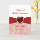 Damask 40. Hochzeitsszenario Karte (Gelbe Blume)