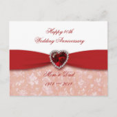 Damask 40. Hochzeitsszenario Postkarte (Vorderseite)