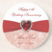 Damask 40. Hochzeitsszenario Untersetzer (Vorne)