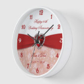 Damask 40. Hochzeitsszenario Wanduhr (Winkel)