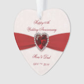 Damask 40. Hochzeitstag Acrylschmuck Ornament (Vorderseite)