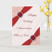 Damask 40. Hochzeitstag Grußkarte Karte (Gelbe Blume)