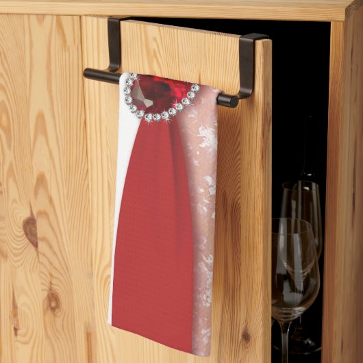 Damask 40. Hochzeitstag Küchentuch (Drittel gefaltet)