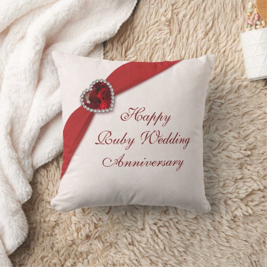 Damask 40. Wedding Anniversary Throw Kissen (Decke)