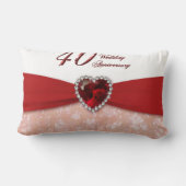 Damask 40. Wedding Anniversary Throw Kissen (Rückseite)