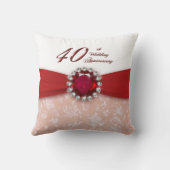 Damask 40. Wedding Anniversary Throw Kissen (Rückseite)