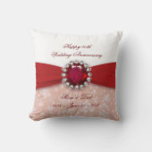 Damask 40. Wedding Anniversary Throw Kissen (Vorderseite)