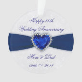 Damask 45. Hochzeitstag Acrylschmuck Ornament (Vorderseite)