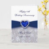 Damask 45. Hochzeitstag Grußkarte Karte (Gelbe Blume)