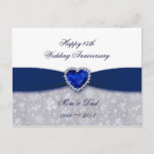 Damask 45. Hochzeitstag-Jubiläumskarte Postkarte (Vorderseite)