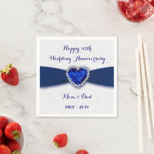 Damask 45. Hochzeitstag Papier Serviette