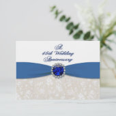 Damask 45. Hochzeitstag UAWG Einladung (Stehend Vorderseite)