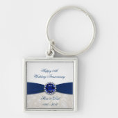 Damask 45. Jahreshauptkette für Hochzeit Schlüsselanhänger (Vorne)