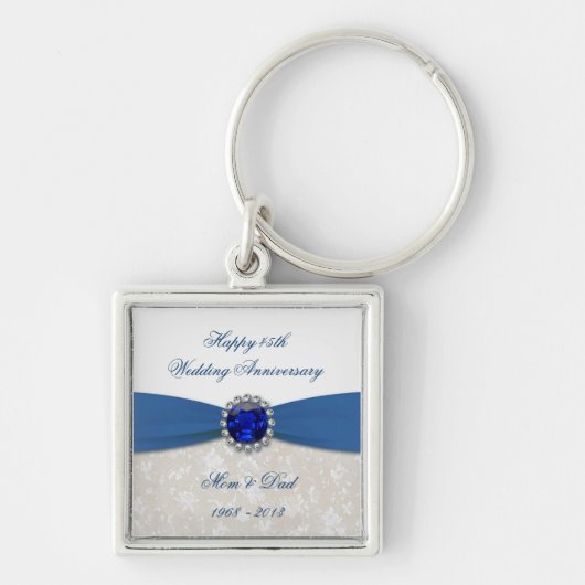 Damask 45. Jahreshauptkette für Hochzeit Schlüsselanhänger (Vorne)