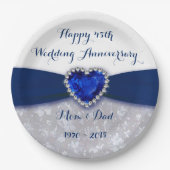 Damask 45. Jahrestags-Papierplatte Pappteller (Vorderseite)