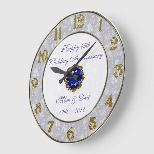 Damask 45. Uhr zum Hochzeitstag (Winkel)